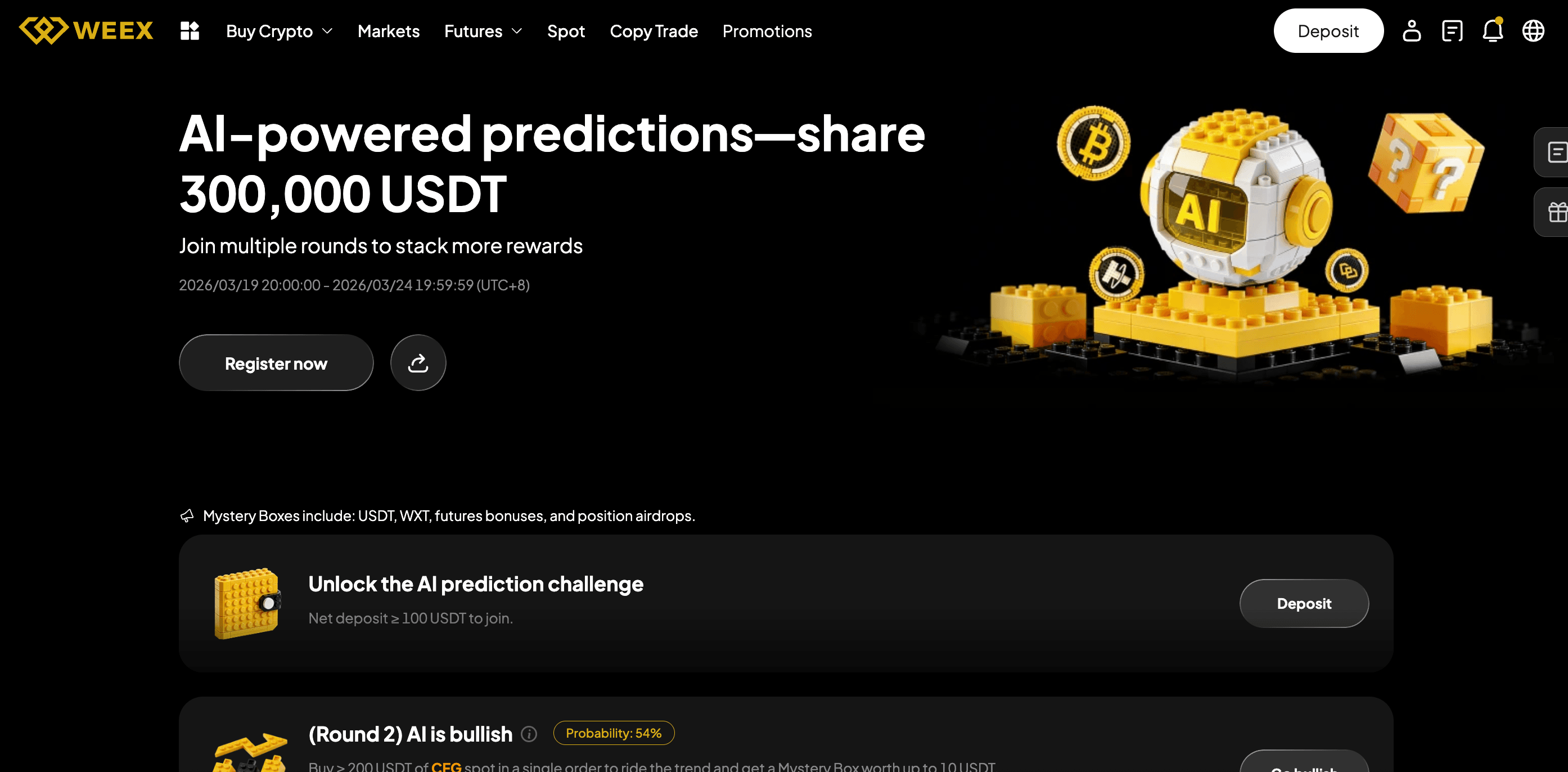 Share 300,000 USDT: WEEX AI Trading & Predictions 2026